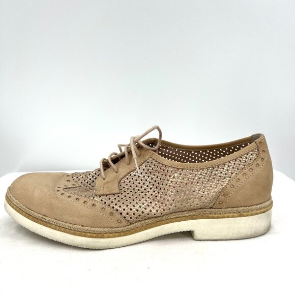 Tamaris Beige Leather Oxford Lace Up Shoes Women's EU 41 US 9.5 - Picture 4 of 9